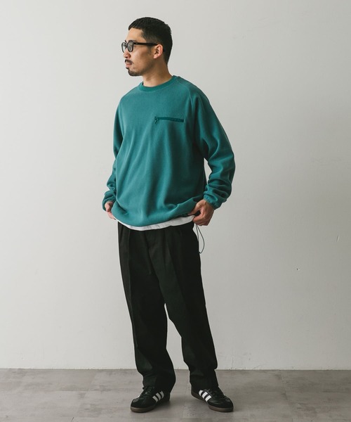 URBAN RESEARCH DOORS（アーバンリサーチドアーズ）の「『UR TECH』ピケフリース プルオーバー（Tシャツ/カットソー・メンズ・ブラック/オフホワイト/グリーン系その他・LARGE/MEDIUM）」の22枚目の写真