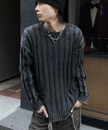XU | 【Never mind the XU】dyeing damage knit / 【ネバーマインド ザ エックスユー】ダメージ長袖ニット(ニット/セーター)