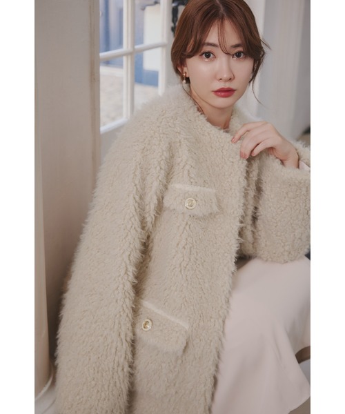 Her lip to(ハーリップトゥー)のRoyal Faux Fur Coat(ノーカラーコート)