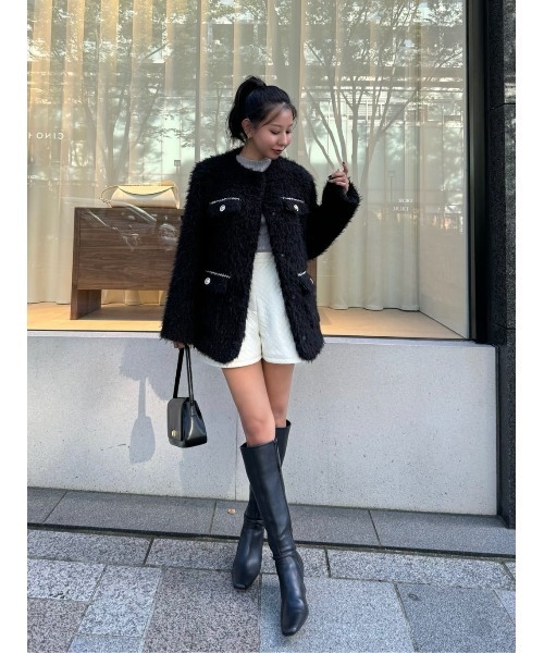 Royal Faux Fur Coat（ノーカラーコート）｜Her lip to（ハーリップ