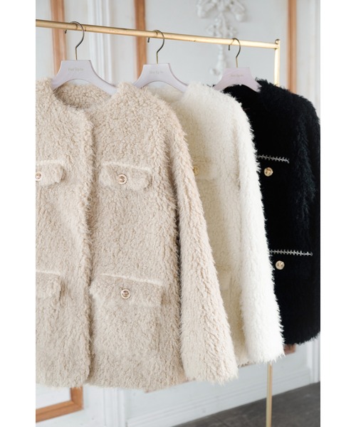 Her lip to（ハーリップトゥー）の「Royal Faux Fur Coat（ノーカラー