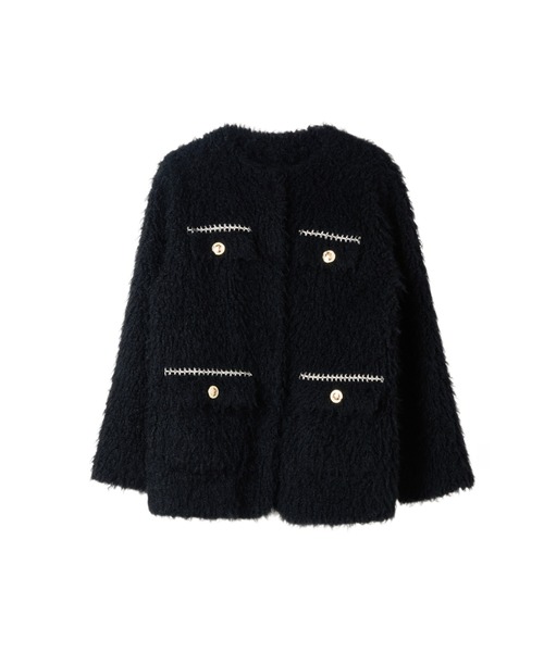 Royal Faux Fur Coat（ノーカラーコート）｜Her lip to（ハーリップ