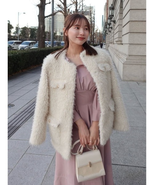 Her lip to（ハーリップトゥー）の「Royal Faux Fur Coat（ノーカラー