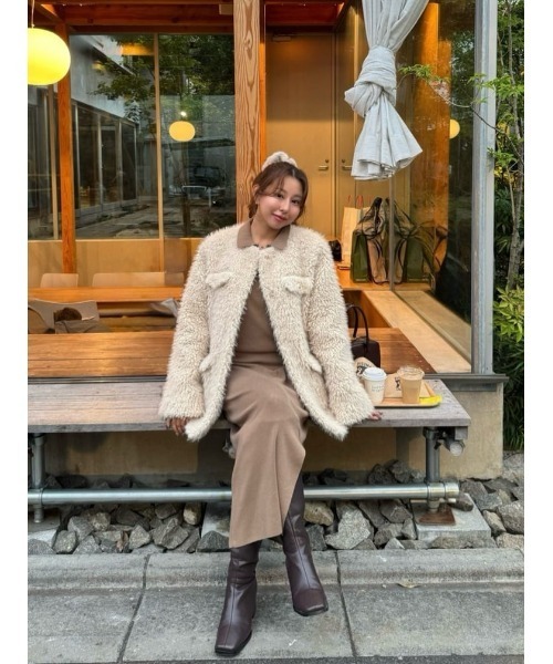 Her lip to（ハーリップトゥー）の「Royal Faux Fur Coat（ノーカラー