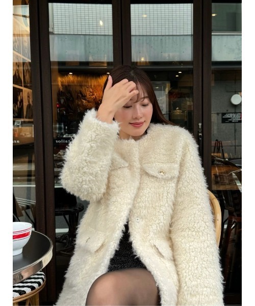 Her lip to（ハーリップトゥー）の「Royal Faux Fur Coat（ノーカラー