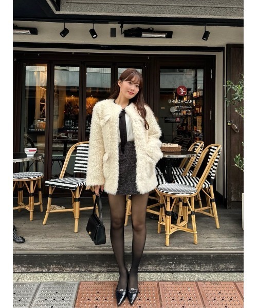 Her lip to（ハーリップトゥー）の「Royal Faux Fur Coat（ノーカラー