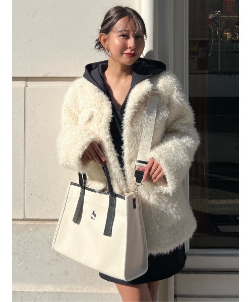 Royal Faux Fur Coat（ノーカラーコート）｜Her lip to（ハーリップ