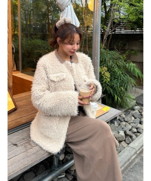 Her lip to（ハーリップトゥー）の「Royal Faux Fur Coat（ノーカラー