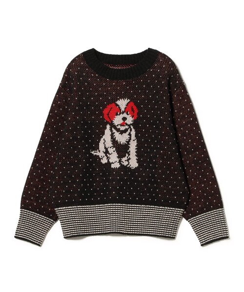 GO TO HOLLYWOOD（ゴートゥーハリウッド）の「GO TO HOLLYWOOD / ドッグ ニット 2024FW（100～150cm）（ニット/セーター・キッズ・ホワイト系その他5/チャコールグレー・SMALL/MEDIUM/LARGE）」の8枚目の写真