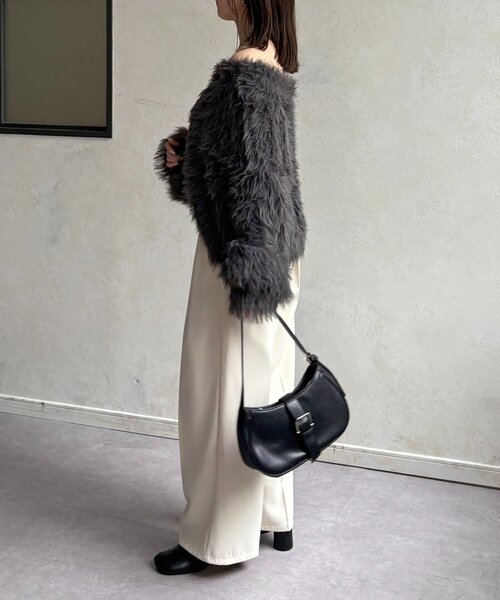 Thevon（ゼボン）の「ショート丈ボリュームシャギーニット（ニット/セーター・レディース・ベージュ/チャコールグレー/アイボリー・FREE）」の19枚目の写真