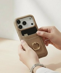 Leather Feel Multi Card&FingerRing iPhone case 15 16 17 Plus Pro ProMax