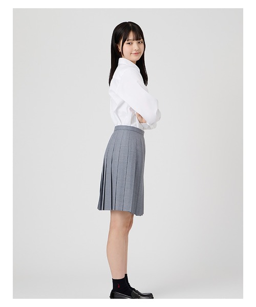 EASTBOY(イーストボーイ)の「シャツ 長袖 ブラウス 女子 通学 制服 学生服 中学生 高校生 スクール(シャツ/ブラウス・キッズ・ホワイト×ネイビー/ホワイト×ライトピンク/ホワイト×ブルー・7号/9号/11号/13号)」の5枚目の写真