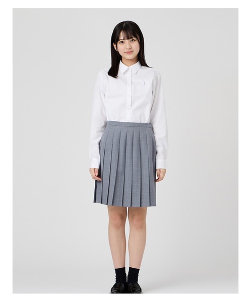 EASTBOY(イーストボーイ)の「シャツ 長袖 ブラウス 女子 通学 制服 学生服 中学生 高校生 スクール(シャツ/ブラウス・キッズ・ホワイト×ネイビー/ホワイト×ライトピンク/ホワイト×ブルー・7号/9号/11号/13号)」の4枚目の写真