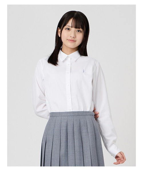 EASTBOY(イーストボーイ)の「シャツ 長袖 ブラウス 女子 通学 制服 学生服 中学生 高校生 スクール(シャツ/ブラウス・キッズ・ホワイト×ネイビー/ホワイト×ライトピンク/ホワイト×ブルー・7号/9号/11号/13号)」の17枚目の写真