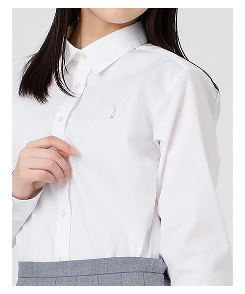 EASTBOY(イーストボーイ)の「シャツ 長袖 ブラウス 女子 通学 制服 学生服 中学生 高校生 スクール(シャツ/ブラウス・キッズ・ホワイト×ネイビー/ホワイト×ライトピンク/ホワイト×ブルー・7号/9号/11号/13号)」の16枚目の写真