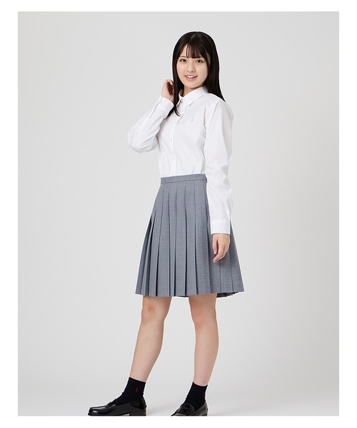 EASTBOY(イーストボーイ)の「シャツ 長袖 ブラウス 女子 通学 制服 学生服 中学生 高校生 スクール(シャツ/ブラウス・キッズ・ホワイト×ネイビー/ホワイト×ライトピンク/ホワイト×ブルー・7号/9号/11号/13号)」の6枚目の写真