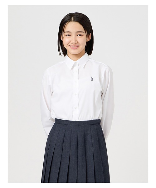EASTBOY(イーストボーイ)の「シャツ 長袖 ブラウス 女子 通学 制服 学生服 中学生 高校生 スクール(シャツ/ブラウス・キッズ・ホワイト×ネイビー/ホワイト×ライトピンク/ホワイト×ブルー・7号/9号/11号/13号)」の10枚目の写真