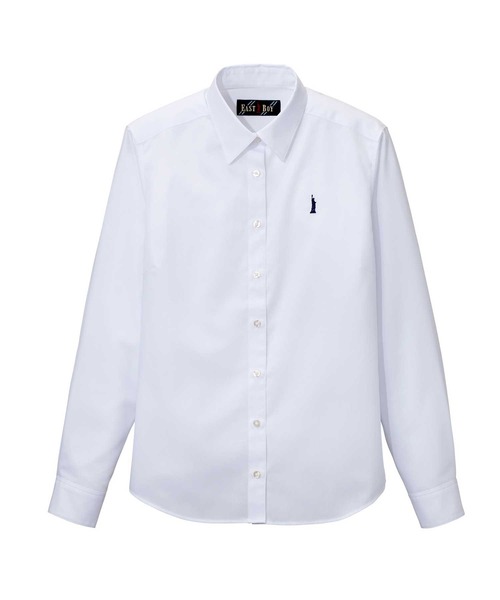 EASTBOY(イーストボーイ)の「シャツ 長袖 ブラウス 女子 通学 制服 学生服 中学生 高校生 スクール(シャツ/ブラウス・キッズ・ホワイト×ネイビー/ホワイト×ライトピンク/ホワイト×ブルー・7号/9号/11号/13号)」の8枚目の写真