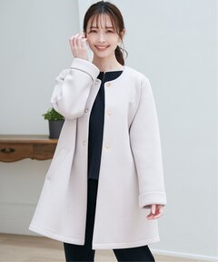 セール】ウールカシミヤビーバー ノーカラー コート（ノーカラーコート