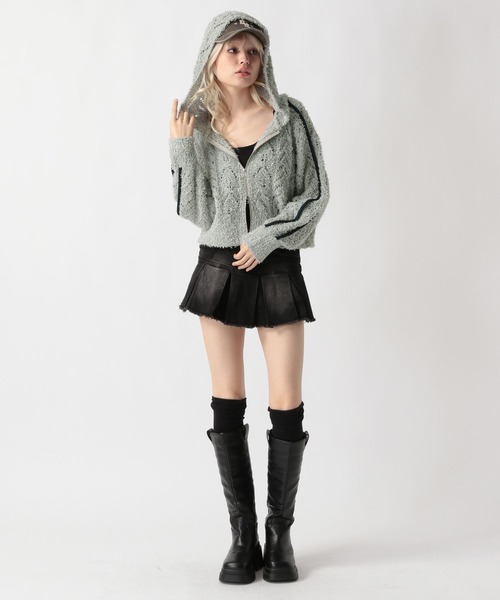 FOREVER 21(フォーエバー トゥエンティーワン)の「【2025SS】ダブルZIPモコモコニットブルゾン(カーディガン/ボレロ・レディース・グレー/オフホワイト/ブラック・FREE)」の22枚目の写真