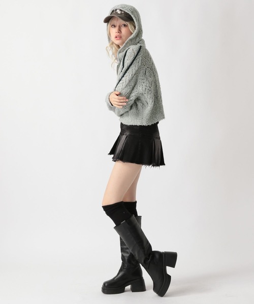 FOREVER 21(フォーエバー トゥエンティーワン)の「【2025SS】ダブルZIPモコモコニットブルゾン(カーディガン/ボレロ・レディース・グレー/オフホワイト/ブラック・FREE)」の21枚目の写真