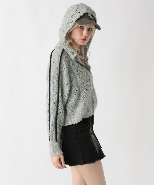 FOREVER 21(フォーエバー トゥエンティーワン)の「【2025SS】ダブルZIPモコモコニットブルゾン(カーディガン/ボレロ・レディース・グレー/オフホワイト/ブラック・FREE)」の19枚目の写真