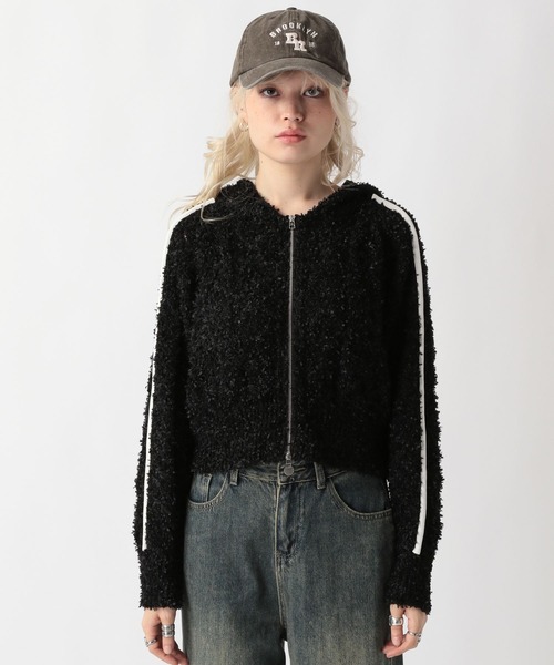 FOREVER 21(フォーエバー トゥエンティーワン)の「【2025SS】ダブルZIPモコモコニットブルゾン(カーディガン/ボレロ・レディース・グレー/オフホワイト/ブラック・FREE)」の17枚目の写真