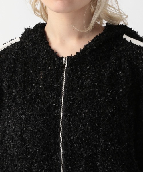 FOREVER 21(フォーエバー トゥエンティーワン)の「【2025SS】ダブルZIPモコモコニットブルゾン(カーディガン/ボレロ・レディース・グレー/オフホワイト/ブラック・FREE)」の14枚目の写真