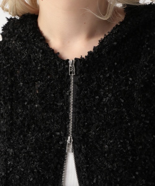 FOREVER 21(フォーエバー トゥエンティーワン)の「【2025SS】ダブルZIPモコモコニットブルゾン(カーディガン/ボレロ・レディース・グレー/オフホワイト/ブラック・FREE)」の11枚目の写真