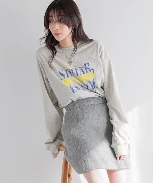 LOWRYS FARM(ローリーズファーム)の「カコウプリントTLS291616(Tシャツ/カットソー・レディース・オフホワイト/グレー/チャコールグレー/アイボリー・FREE)」の4枚目の写真