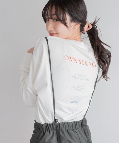 LOWRYS FARM(ローリーズファーム)の「カコウプリントTLS291616(Tシャツ/カットソー・レディース・オフホワイト/グレー/チャコールグレー/アイボリー・FREE)」の20枚目の写真