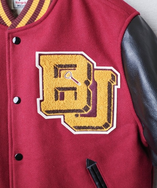 HOUSTON（ヒューストン）の「【T7】【HOUSTON】MELTON AWARD JACKET（BEER）/ メルトン アワード ジャケット ビール 51274（スタジャン・メンズ・ブラック/オリーブドラブ/マルーン・MEDIUM/LARGE/X-LARGE/XX-LARGE）」の8枚目の写真