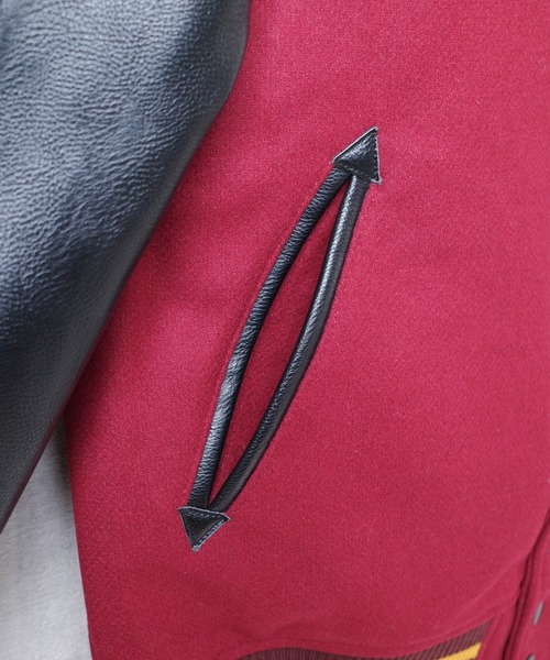 HOUSTON（ヒューストン）の「【T7】【HOUSTON】MELTON AWARD JACKET（BEER）/ メルトン アワード ジャケット ビール 51274（スタジャン・メンズ・ブラック/オリーブドラブ/マルーン・MEDIUM/LARGE/X-LARGE/XX-LARGE）」の9枚目の写真