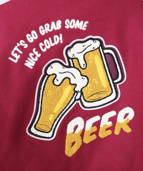 HOUSTON（ヒューストン）の「【T7】【HOUSTON】MELTON AWARD JACKET（BEER）/ メルトン アワード ジャケット ビール 51274（スタジャン・メンズ・ブラック/オリーブドラブ/マルーン・MEDIUM/LARGE/X-LARGE/XX-LARGE）」の10枚目の写真