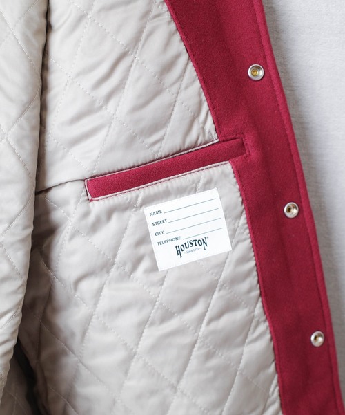 HOUSTON（ヒューストン）の「【T7】【HOUSTON】MELTON AWARD JACKET（BEER）/ メルトン アワード ジャケット ビール 51274（スタジャン・メンズ・ブラック/オリーブドラブ/マルーン・MEDIUM/LARGE/X-LARGE/XX-LARGE）」の14枚目の写真