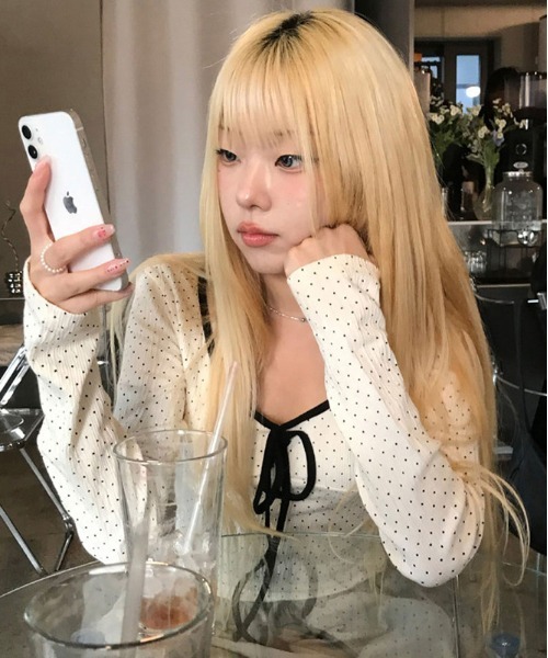 gossip!ロサンゼルス(ゴシップロサンゼルス)の「Y2K ドットロングスリーブTシャツ(Tシャツ/カットソー・レディース・ブラック/オフホワイト・FREE)」の14枚目の写真