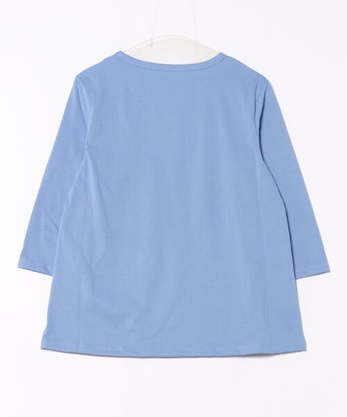 leswel(レスウェル)の「【L~5L 大きいサイズ】ビジューロゴプリントTシャツ(Tシャツ/カットソー・レディース・オフホワイト/ブルー/チャコールグレー・L/LL/3L/4L/5L)」の22枚目の写真