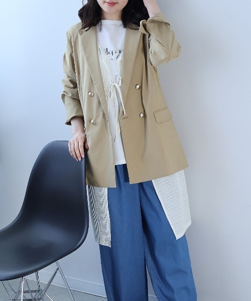 leswel(レスウェル)の「【L~5L 大きいサイズ】ビジューロゴプリントTシャツ(Tシャツ/カットソー・レディース・オフホワイト/ブルー/チャコールグレー・L/LL/3L/4L/5L)」の10枚目の写真