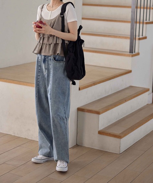 CHAN ME（チャンミ）の「リンクルキャミソール&パンツセットアップ（セットアップ・レディース・ブラック/モカ・MEDIUM/LARGE）」の14枚目の写真