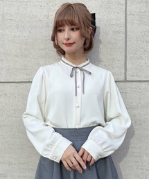 F i.n.t | はしごリボンスタンドカラーブラウス(シャツ/ブラウス)