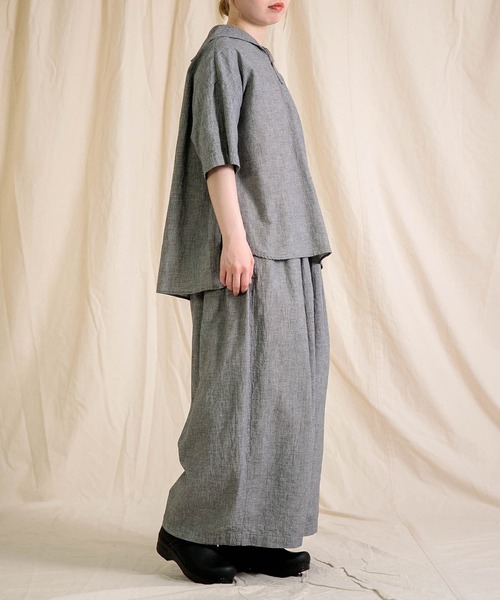 prit（プリット）の「[prit]  綿麻平織  ビッグタックワイドパンツ（その他パンツ・レディース・グレー系その他・FREE）」の15枚目の写真