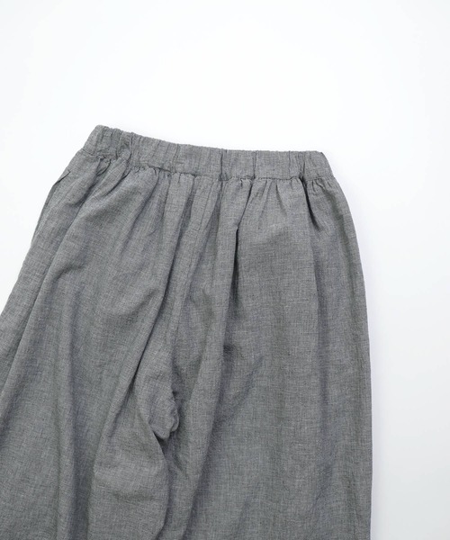 prit（プリット）の「[prit]  綿麻平織  ビッグタックワイドパンツ（その他パンツ・レディース・グレー系その他・FREE）」の3枚目の写真