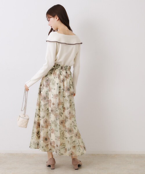 couture brooch（クチュールブローチ）の「【大人可愛い・きれいめ】Springオーガンフルールスカート（スカート・レディース・ブラック系/ライトグレー系/ベージュ系その他・36/38/40/42）」の18枚目の写真
