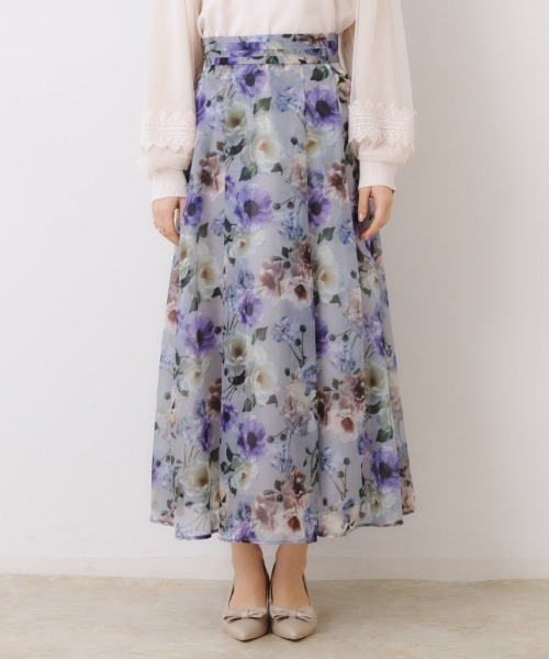 couture brooch（クチュールブローチ）の「【大人可愛い・きれいめ】Springオーガンフルールスカート（スカート・レディース・ブラック系/ライトグレー系/ベージュ系その他・36/38/40/42）」の5枚目の写真