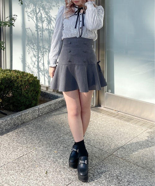 abc une face（アーベーセーアンフェイス）の「レースリボンブラウス（シャツ/ブラウス・レディース・ブラック/ホワイト/グレー・FREE）」の20枚目の写真