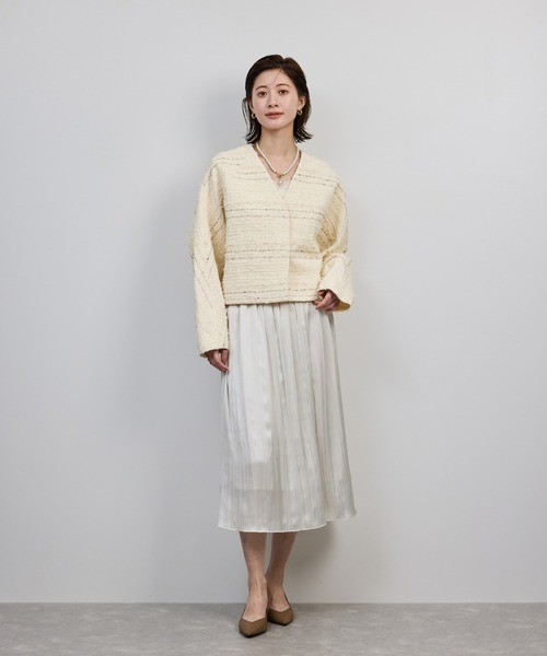 セール】MALHIA-KENT(マリアケント) ツイードVネックジャケット（ノー