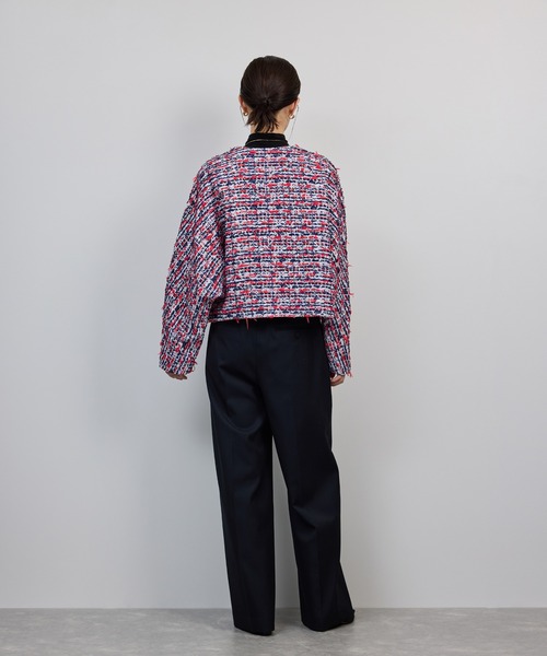 セール】MALHIA-KENT(マリアケント) ツイードVネックジャケット（ノー