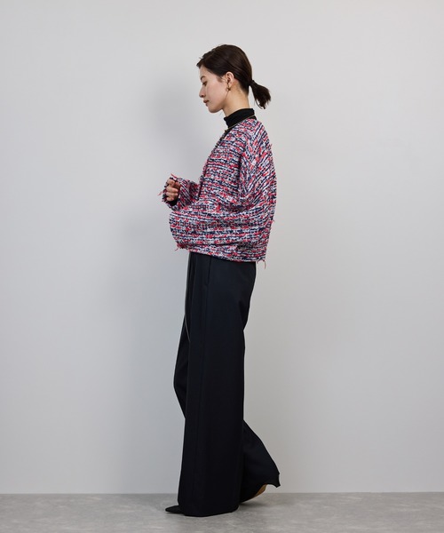 セール】MALHIA-KENT(マリアケント) ツイードVネックジャケット（ノー