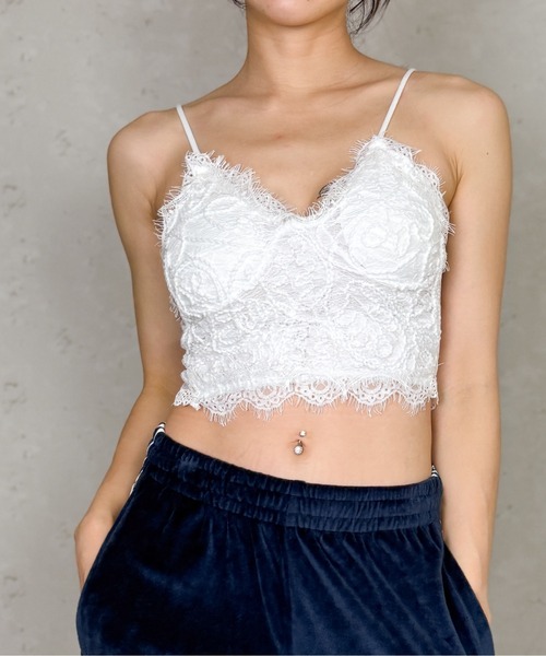 Per sist ence(パーシエンス)の「レースビスチェブラトップ(キャミソール・レディース・ブラック/アイボリー・ONE SIZE)」の4枚目の写真