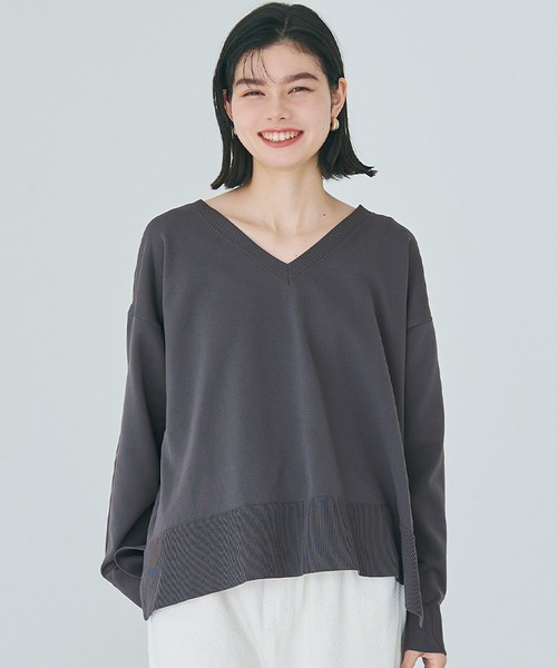 coca(coca)(コカ)の「スポンディッシュニットVネックトップス(ニット/セーター・レディース・ライトブルー/アイボリー/ブラック/チャコール・S/L/M)」の4枚目の写真